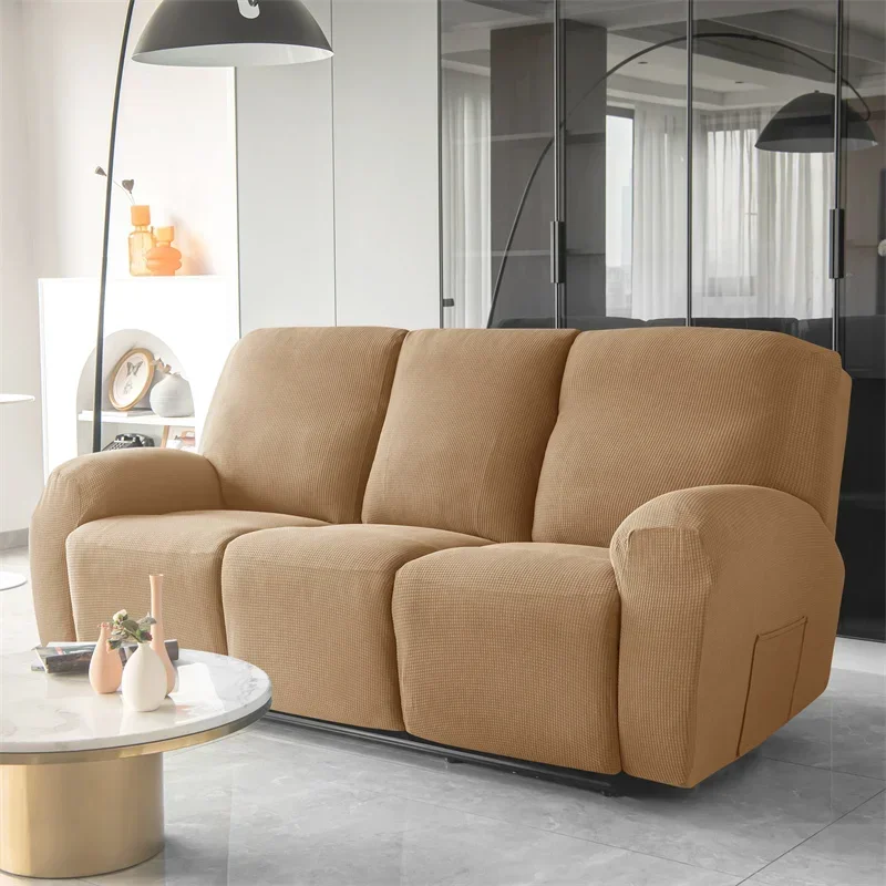 1 3 Seater Water Repellent Recliner Sofa Cover Stretch Spandex  Chair Covers Split Couch Armchair Slipcovers Living Room 4