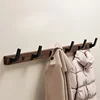 Wood Walnut clothes hanging hook,without punching wall hanging cap holder,door hanging hook key hook key holder without drilling 3