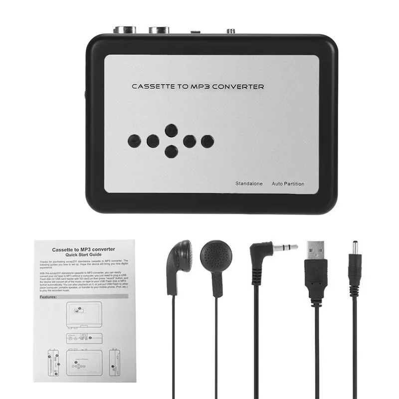 USB Cassette Tape Music Audio Player to MP3 Converter USB Cassette Player Capture Recorder to USB Flash Drive No PC