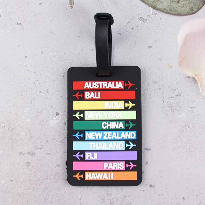 New Geometric PVC Luggage Tag Boarding Pass Luggage Tags Suitcase Address Label Travel Accessories