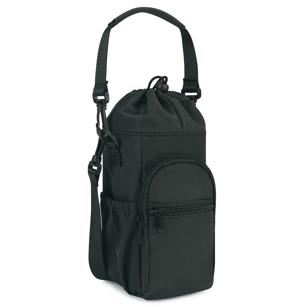 Insulated Water Bottle Tote with Phone Pouch and Adjustable Shoulder Strap