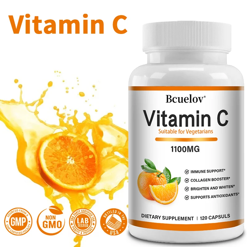 

Ascorbic Acid Capsules Vitamin C Supplement - Antioxidant and Immune Support, Overall Wellness, Healthy Skin and Joints