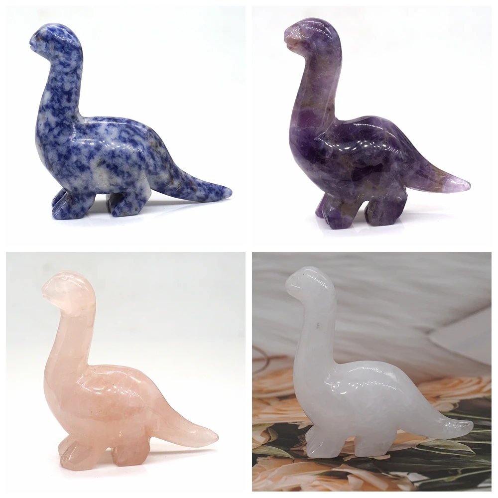 2.7インチの恐竜の石の彫刻,クリスタルの癒しの置物,ディプロドクス,家