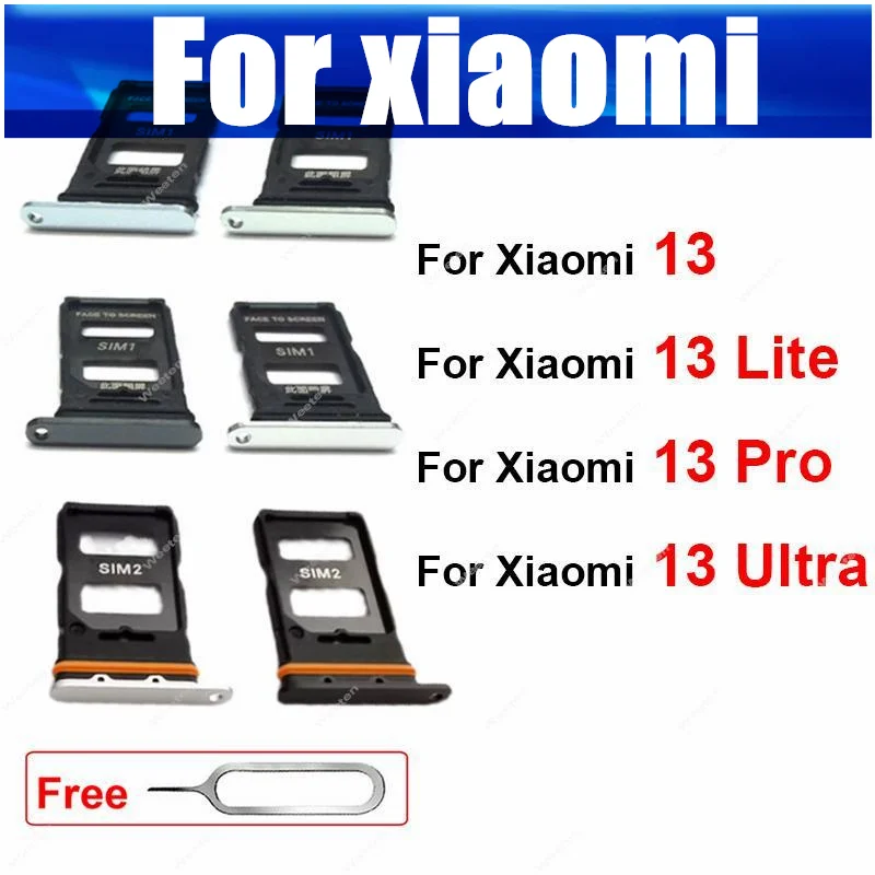 

SIM Card Tray Holder For Xiaomi 13 13Pro 13 Ultra 13Lite Micro SD Reader Holder Sim Card Slot Scoket Adapter Replacement Parts