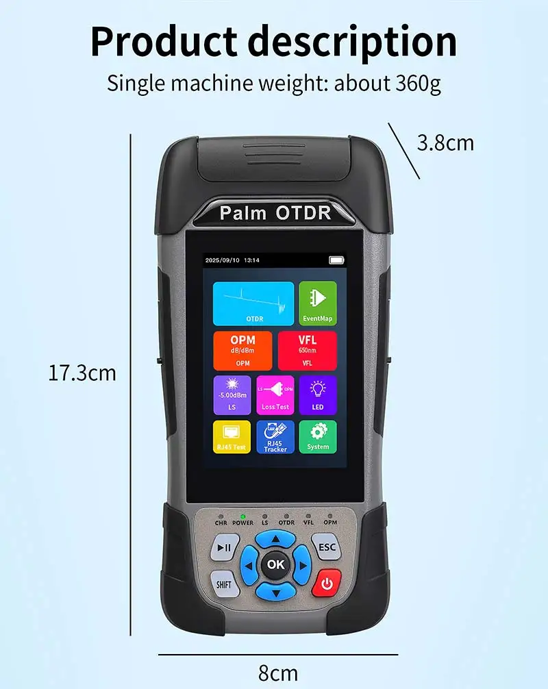KP600 90KM OTDR 1310/1550nm 24/22dB Fiber Optic Cable Tester Optical Time Domain