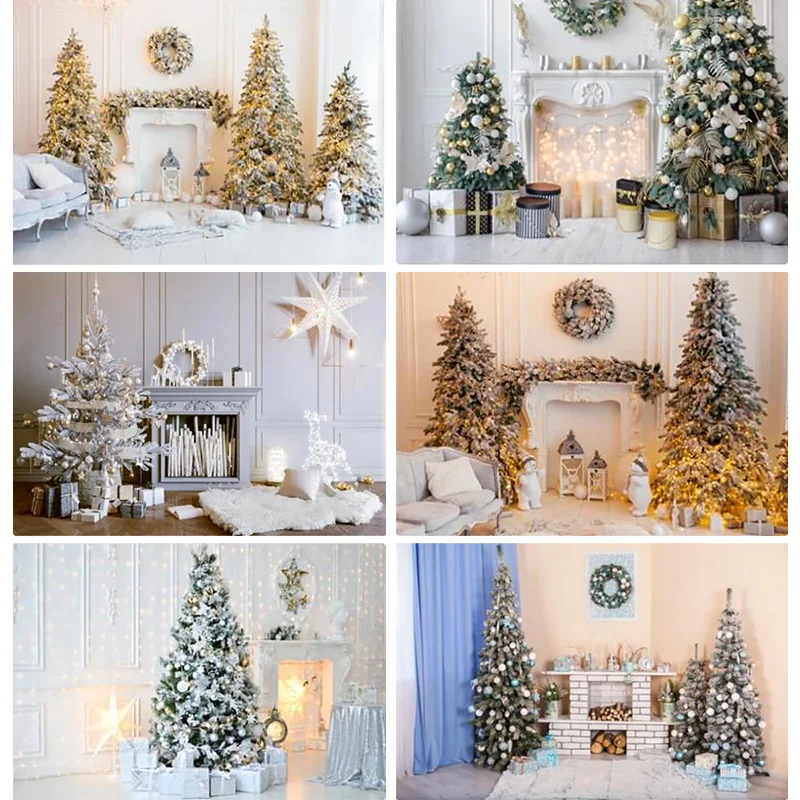 

SHUOZHIKE Christmas Dream Photography Background Fireplace Christmas Tree Baby Backdrops Photo Studio Props 221213 SHU-02