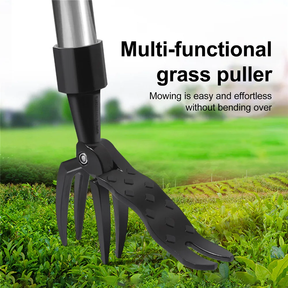 Standing Weed Puller Weeding Tool Weed Remover Tool 3-part Detachable Handle Weed Remover Tool Stand-up Manual Metal Weeder Tool 3