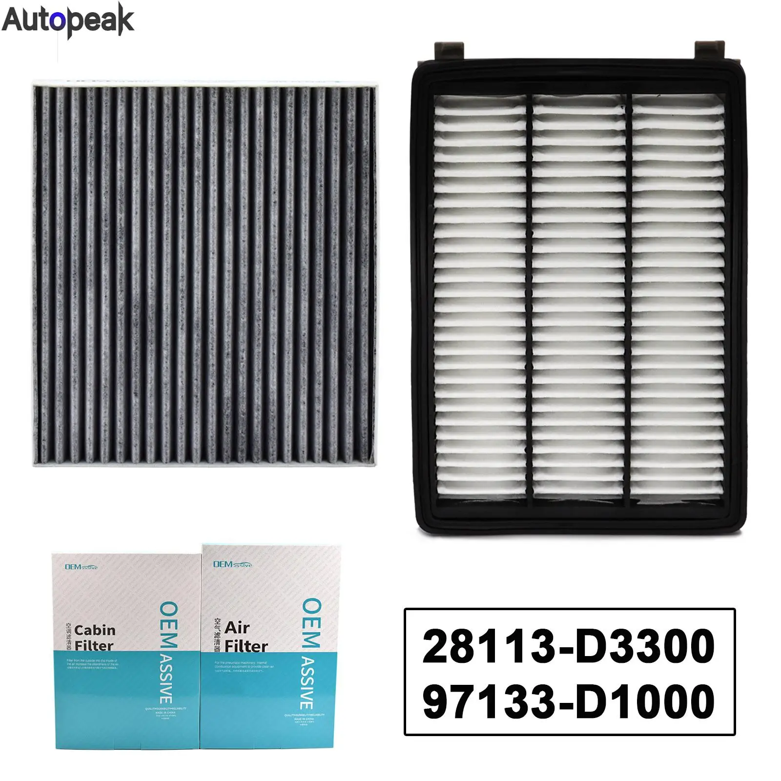 

Engine Cabin Pollen Air Filter 28113-D3300 97133-D1000 For Hyundai Tucson TL Kia Sportage QL 2016 2017 2018 2019 2020 2021 2022