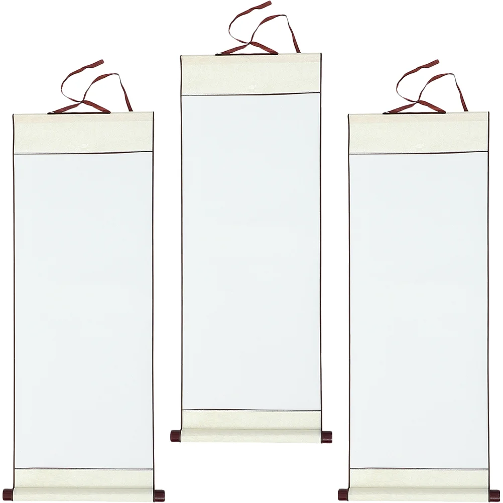 3 Pcs Blank Scroll Chinese Calligraphy Paper Drawing Aged Painting Rice Scrolls Caligraphy