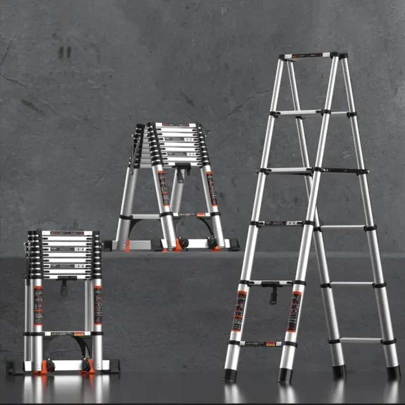 

Aluminum Alloy Telescopic Ladder Thickened Stainless Steel Step Ladders Folding Lift Herringbone Ladder Home Portable Ladder