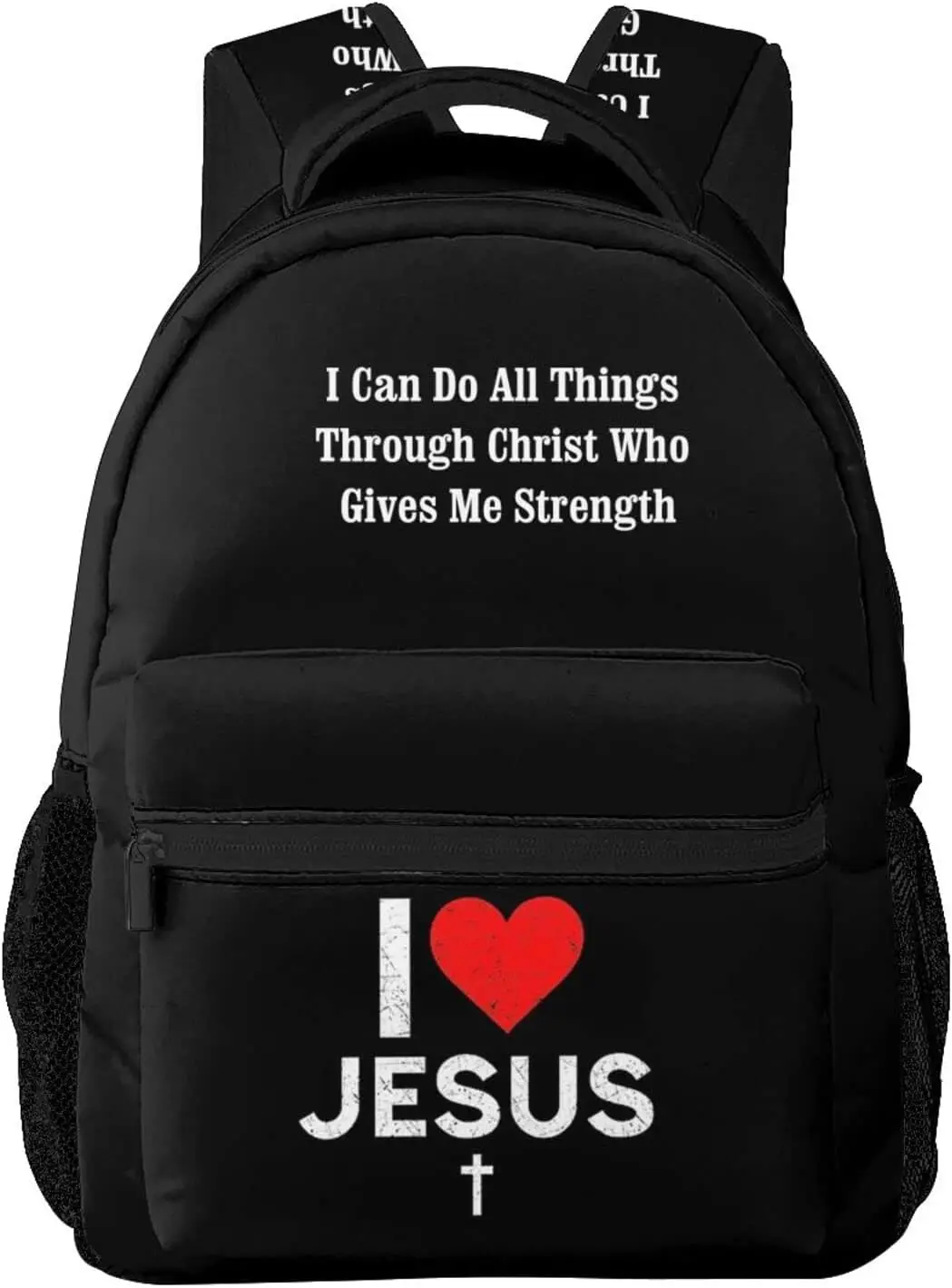I Love Jesus Backpack Christian Jesus Cross Travel Laptop Backpack