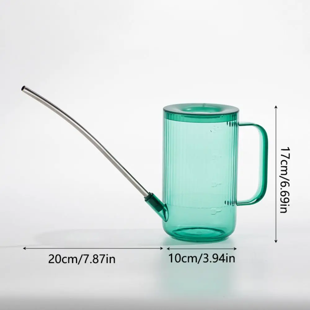 Stainless Steel Flower Watering Kettle Clear Measurable Scale Long-mouth Watering Detachable Spout Leak-proof