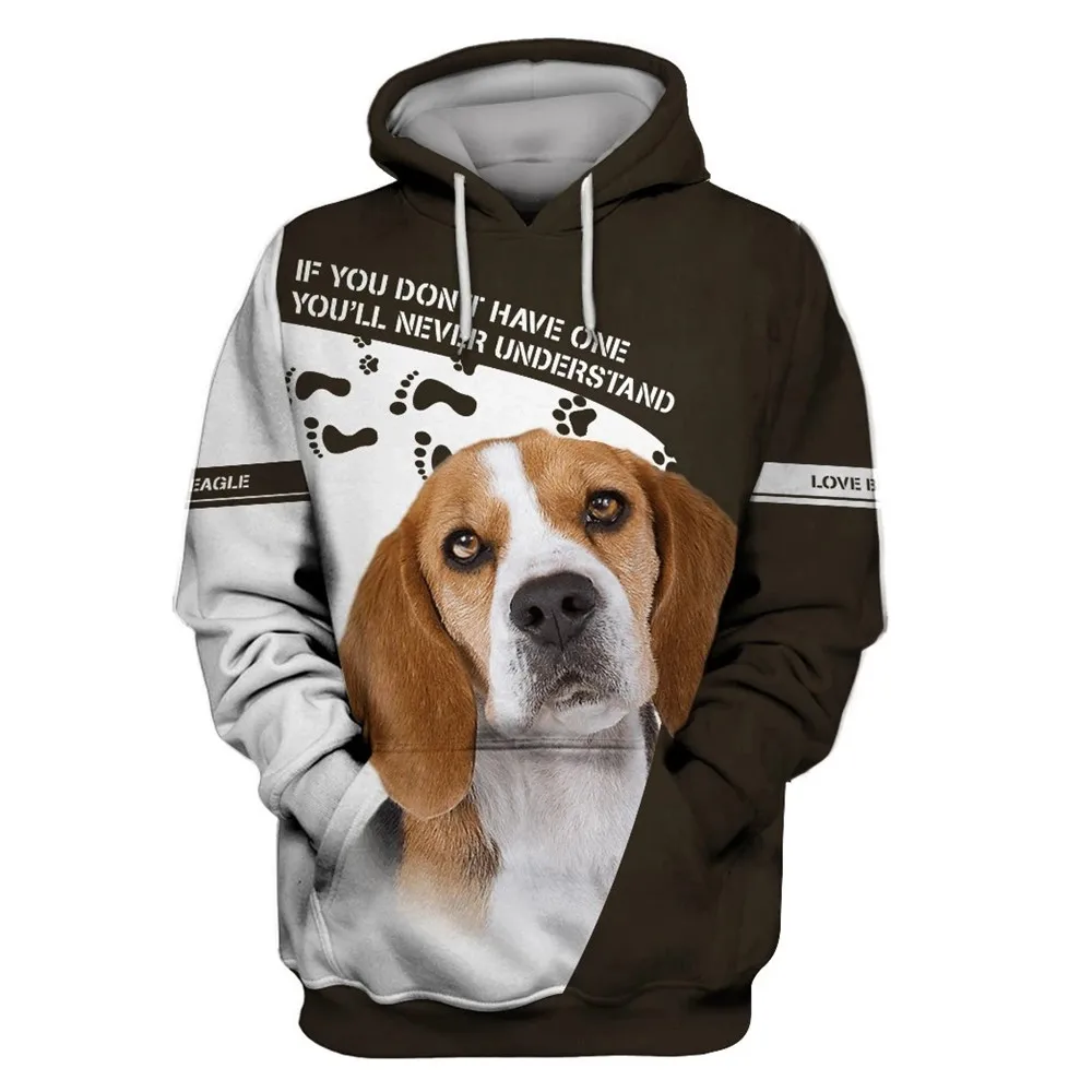 

Men's cute dog Hoodie autumn and winter long sleeve zipper Hoodie fashion casual street hip-hop Harajuku Sweatshirt