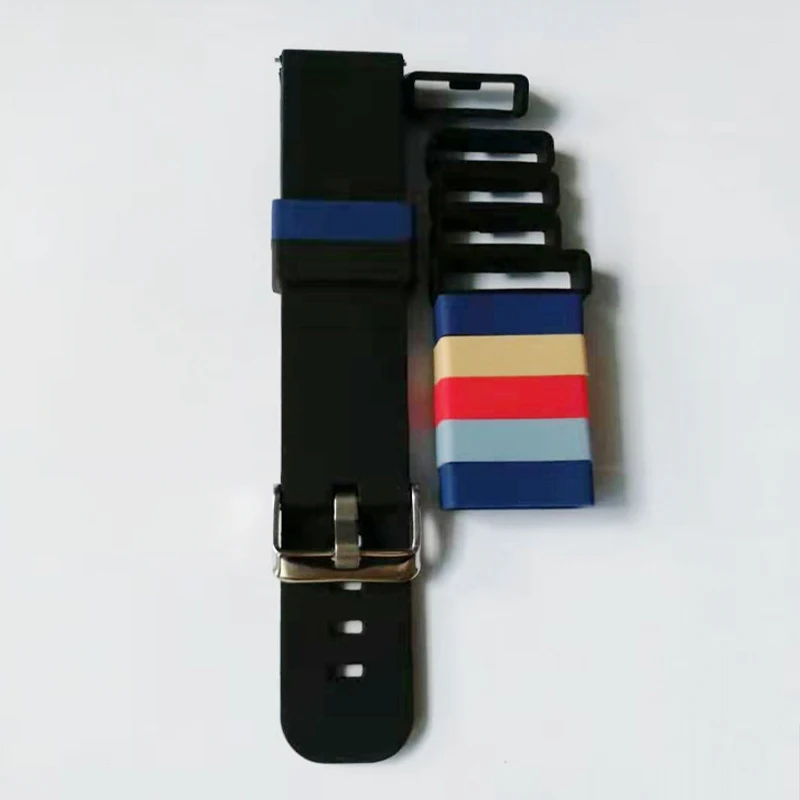 Set Di 5 Ciondoli E Anelli Fermacinturino Per Orologio - Silicone E Acciaio Con Strass - Ricambio Accessori Moda
