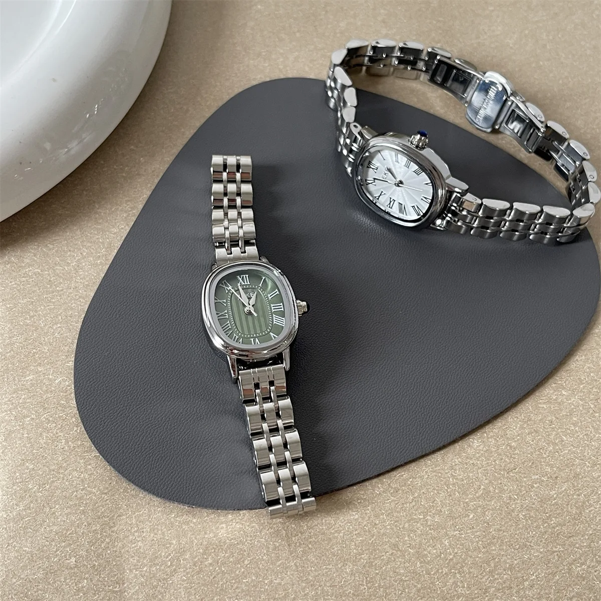 Stainless Steel Quartz Wrist Watch Green White Dial Wristwatches for Women's Ladies women Watches Valentine's Day Gifts Trend