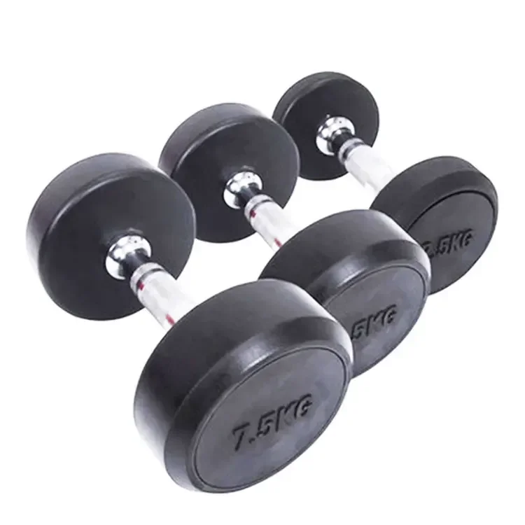 Custom Round Head Dumbbells 2.5-15Kg Gym Training Bag Rubber Dumbbells