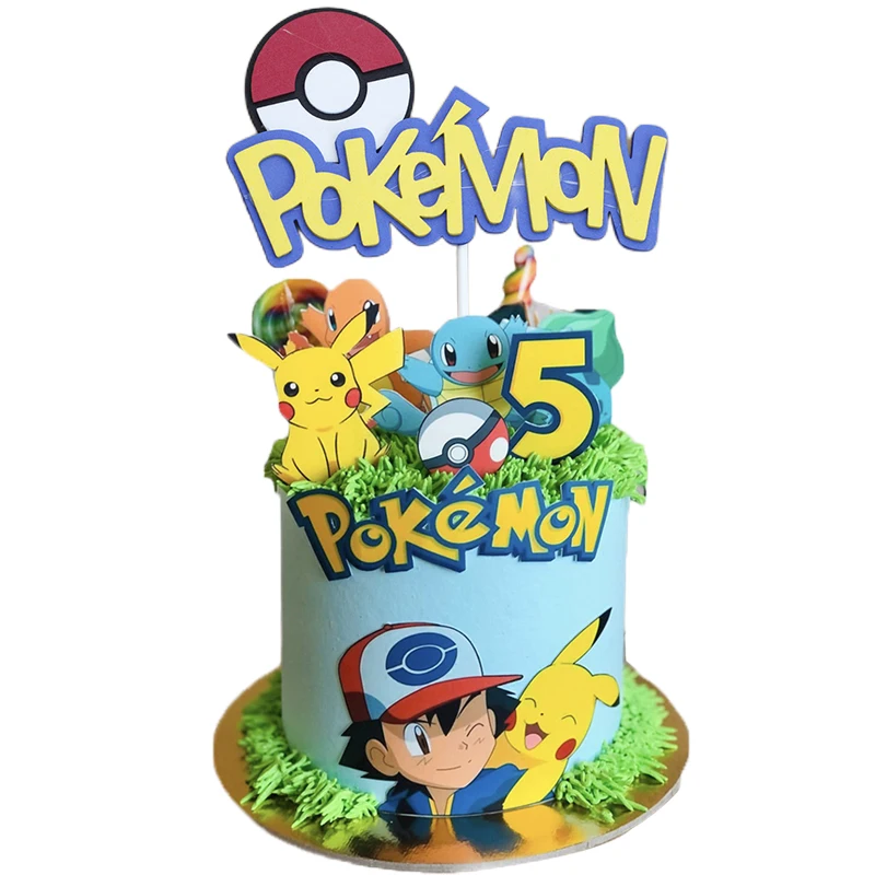 

Pokemon Cake Decoration Supplies Happy Birthday Party Cake Topper Charmander Squirtle Bulbasaur Kids Birthday Party Gifts Toys