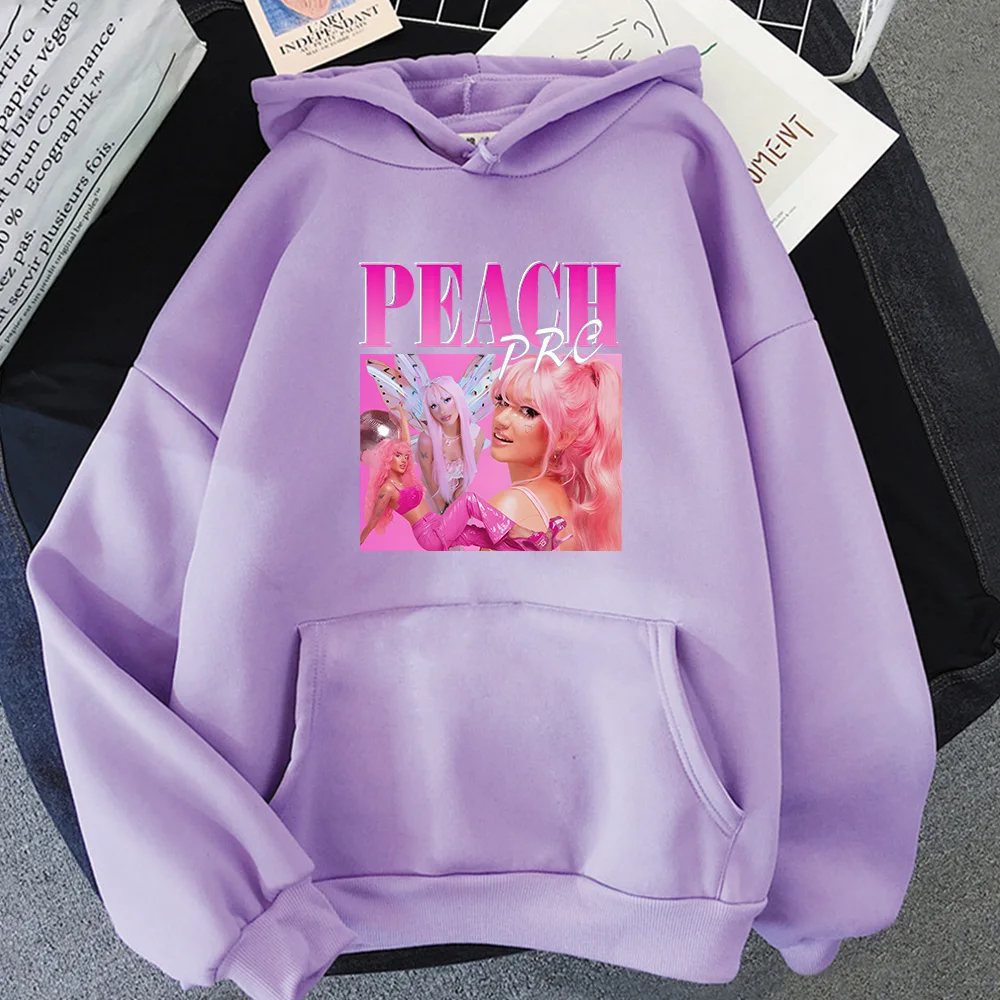 Peach PRC Hoodies Long Sleeve Gothic Comfortable Sweatshirts Graphic Printing Harajuku Fleece Clothing Sudaderas Retro Pullovers 4