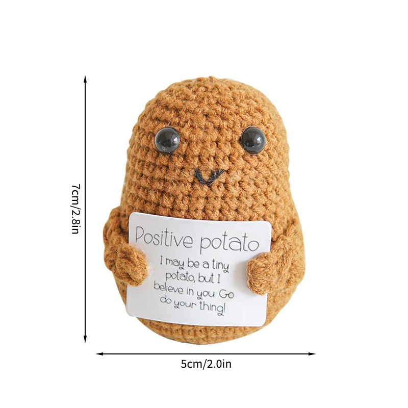  Hoedia Funny Positive Potato, Mini Knitted Positive Cute Potato  with Positive Card, Creative Cute Wool Inspirational Potato Crochet Doll  Funny Positive Gifts : Home & Kitchen
