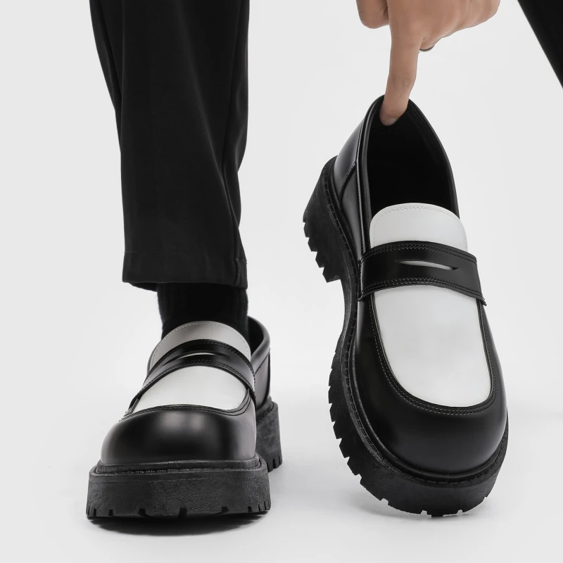 STRONGSHEN Men Leather Shoes Platform Loafers Fashion Luxury Formal Business Shoes Slip on Mocassin Shoe Homme Zapatos De Hombre