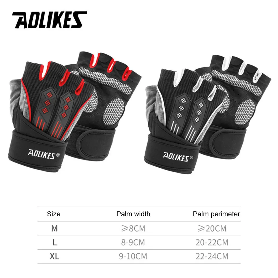 Shockproof Pad Cycling Gloves Half Finger Sport Gloves for Men Women Summer Bicycle Gym Fitness MTB Bike AOLIKES
