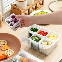 Conteneurs de stockage des aliments avec couvercles, réfrigérateur hermétique, boîte fraîche pour oignon, ail et fruits, boîte de rangement de cuisine 3