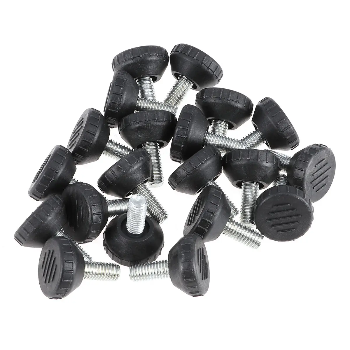 20개 조절 가능한 풋컵 가구 높이 조절기 블랙 M8x25mm 나사형 글라이드 피트, 가벼운 작업용 사무실 가정용 책상 및 가구용