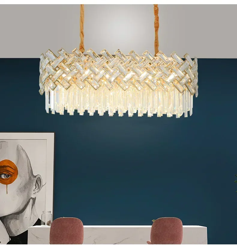Description Picture 6 of itemDining Table Kitchen Island Led Ceiling Chandelier Modern Luxury Crystal Ceiling Lamp Living Room Pendant Lights Home Decoration