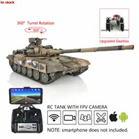 1/16 HENG LONG 7.0 Plastic Russia T90 RC Tank 3938 FPV Camera 360° Turret Steel Gearbox Tracks Wheels TH17845-SMT4 2