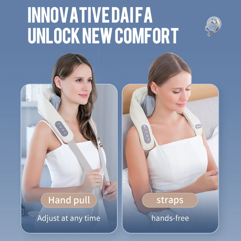 JianYouCare shiatsu Neck shoulder massager Heat leg back muscle Kneading Shawl Cervical Massage tools muscle masajeador muscular