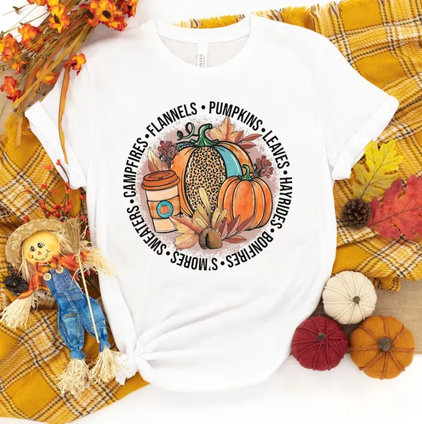 Love Fall You White 2D T Shirt Halloween Miglior Prezzo Natale Maniche Lunghe O Corte