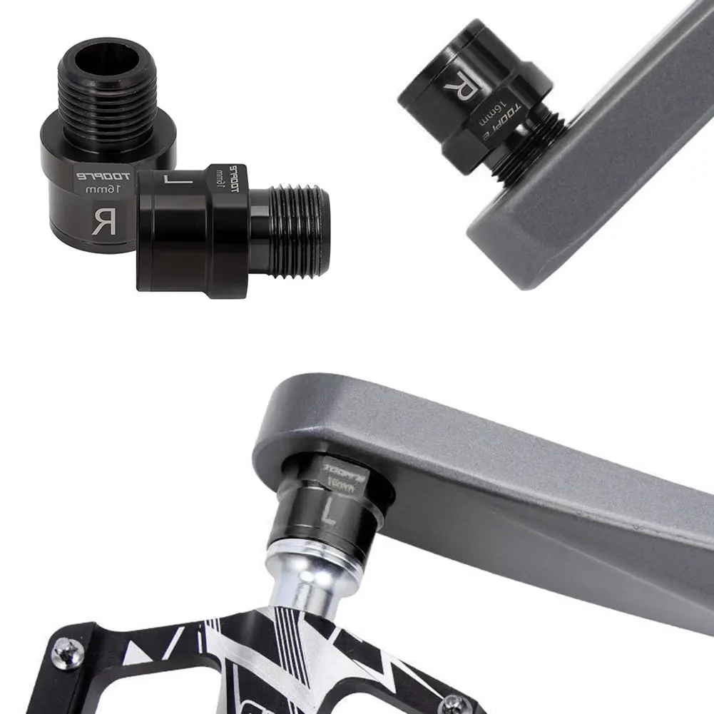 TOOPRE 1쌍 MTB 로드 바이크 페달 어댑터 연장 샤프트 16mm 페달 연장기