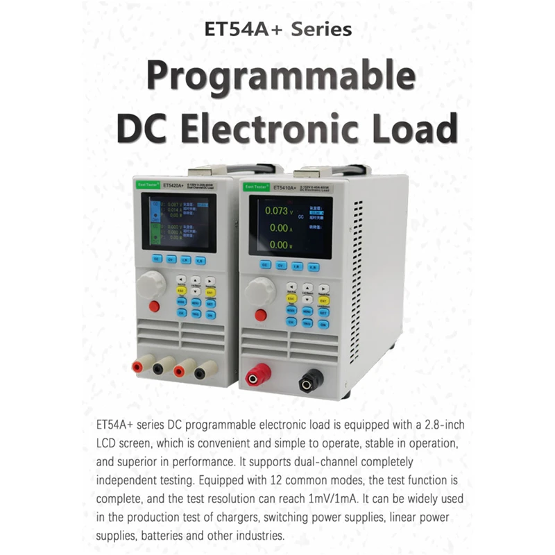 ET5410A+ ET5420A+ DC 전자 부하 테스터 프로그래밍 가능 USB 전원 공급 장치 500V40A 400W 디지털 부하 CC C V CR CP 용량 테스터