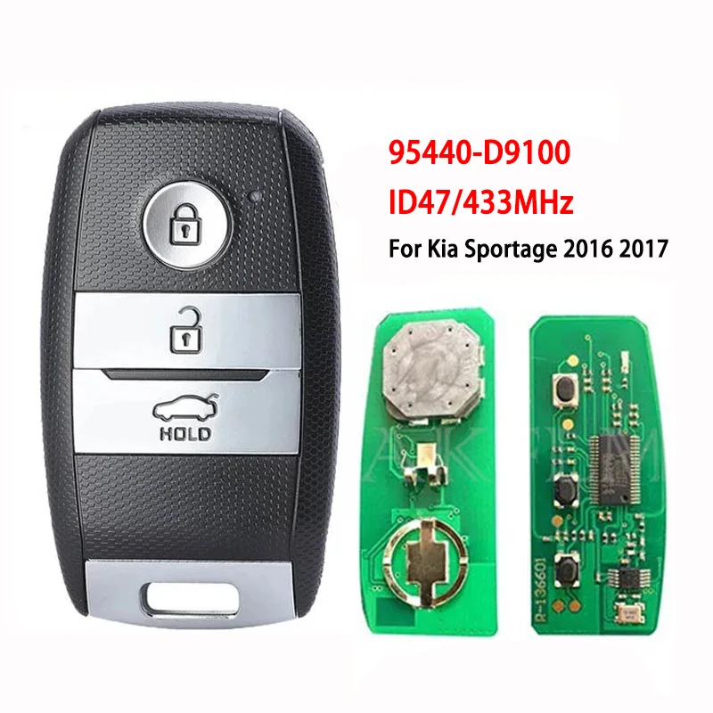 

PN: 95440-D9100 для KIA 2016-2018 Sportage 3-кнопочный FSK433.92 МГц БЕСКЛЮЧЕВОЙ-Go смарт-ключ 47 чип/KIA7/с выемкой 3 кнопки
