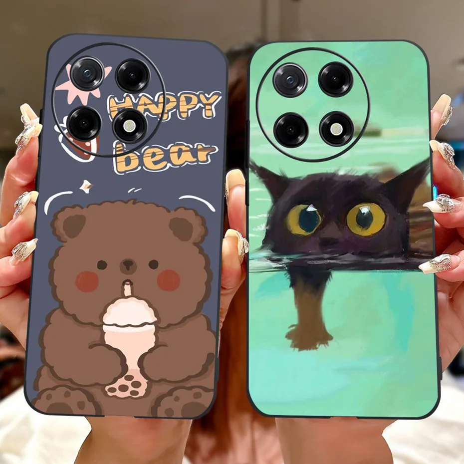 Sleek Black Silicon Soft TPU Phone Case - Modern Design Back Cover