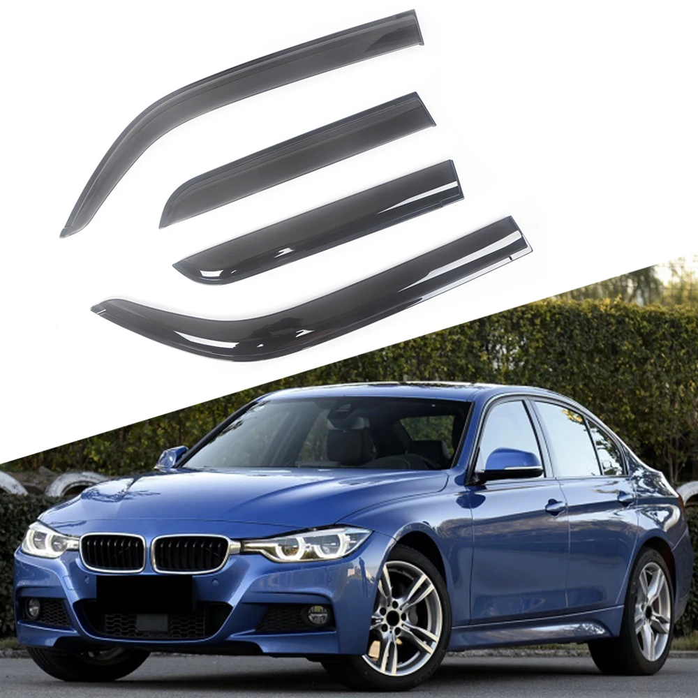 ForBMW3SeriesF3020122018SedanBlackTintedCarSideWindowVisor
