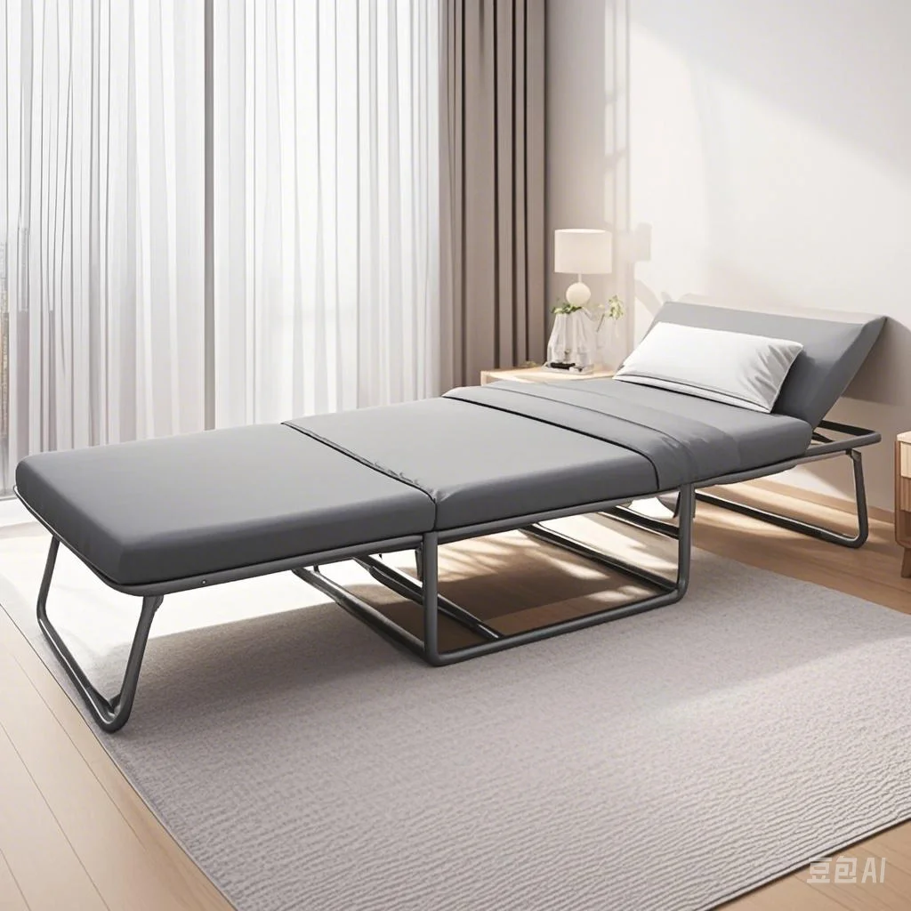 Office Home Folding Bed Portable Recliner for Office Nap Bed Gray Tri-fold Folding No installation required