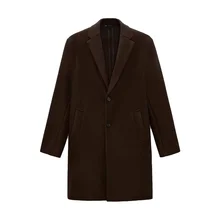  2022autumn new men's simple and comfortable version of the fabric mid-length coat windbreaker 