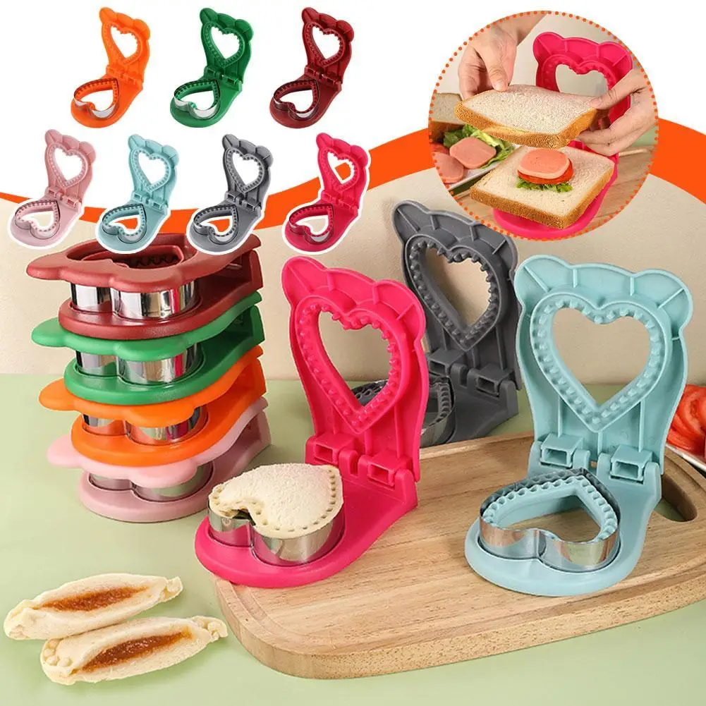

Hot Heart Shape Stainless Steel Bread Mould Metal Cookie Cutters Mold Baking Sandwich Cutter Set For Kids