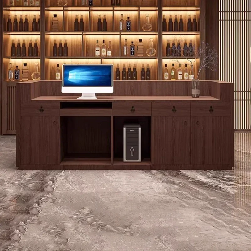 Design Professional Reception Desks Aesthetics Display Vintage Reception Desk Luxury Unique Mostrador Commercial Furniture