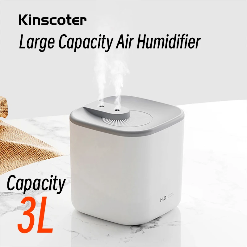

KINSCOTER Newest 3L Double Nozzle Air Humidifier Large Capacity Aroma Essential Oil Diffuser For Home Bedroom
