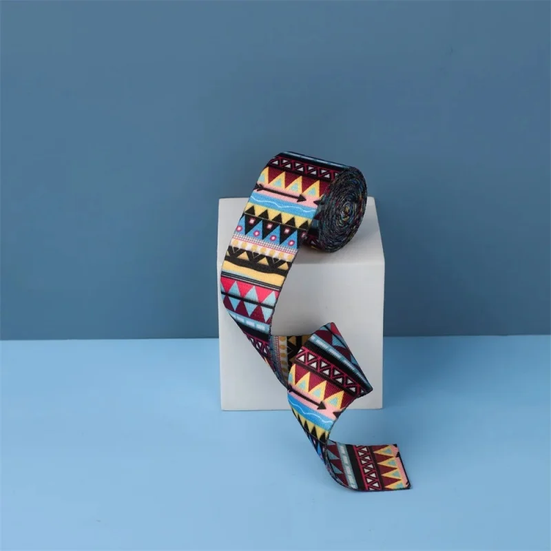 5 Meters 38mm Print Ethnic Jacquard Webbing Bags Strap Belt Ribbon DIY Textile Clothing Tape Decor Sewing Accessories webbing ribbon polyester webbing ribbon