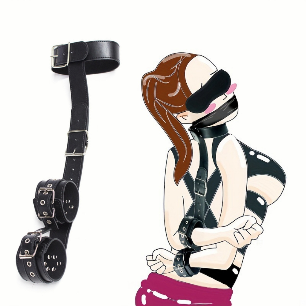 Bdsm Bondage Wrist Flirting Fetish backhand Handcuffs Bondage Bed Restraints Leather Adjustable SM Adult Sex Toys for Women Game