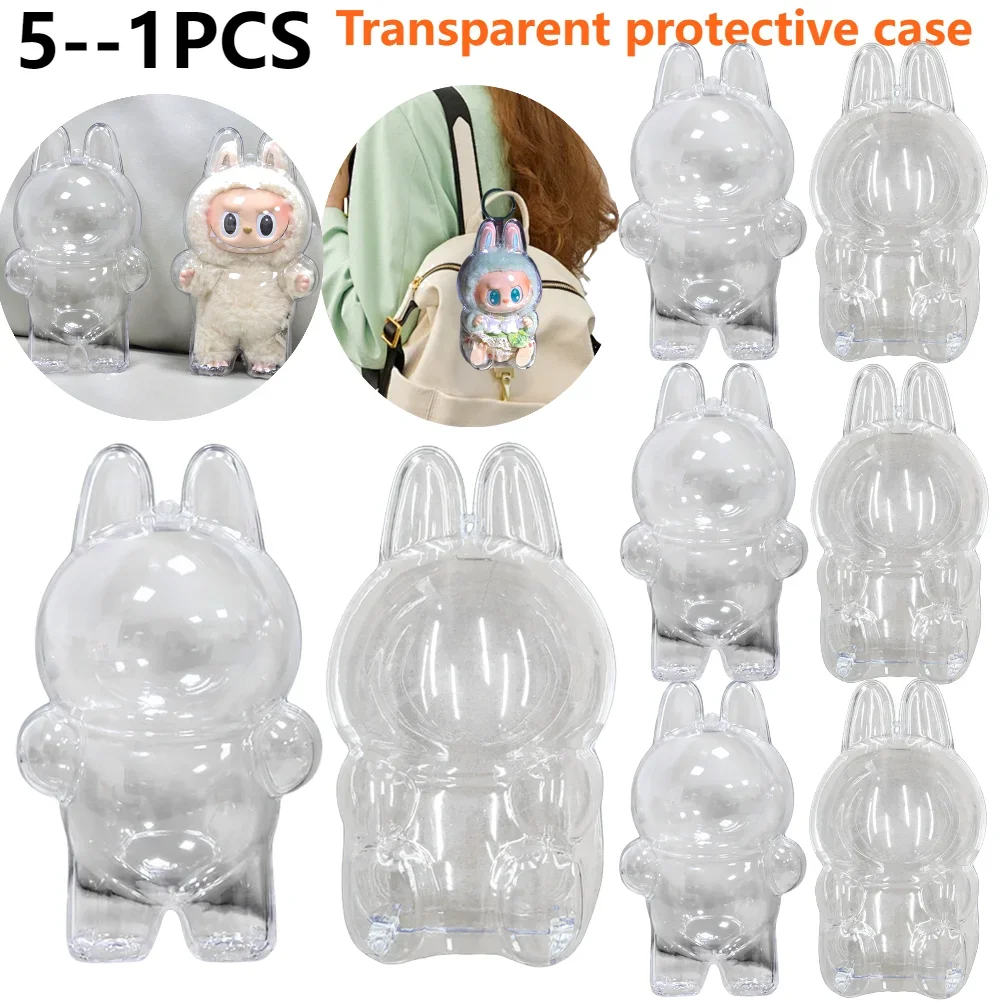2025 Labubu Clear Macaron Dust Case – Popmart Bubble Mart Elf Doll Cover & Storage Box, Perfect Christmas & New Year Gift 2