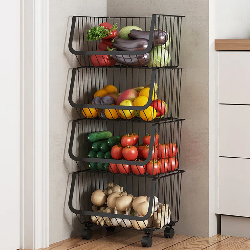 Kitchen Storage Rack-Rotating Vegetable Rack Multi-Layer Household Storage  Shelf