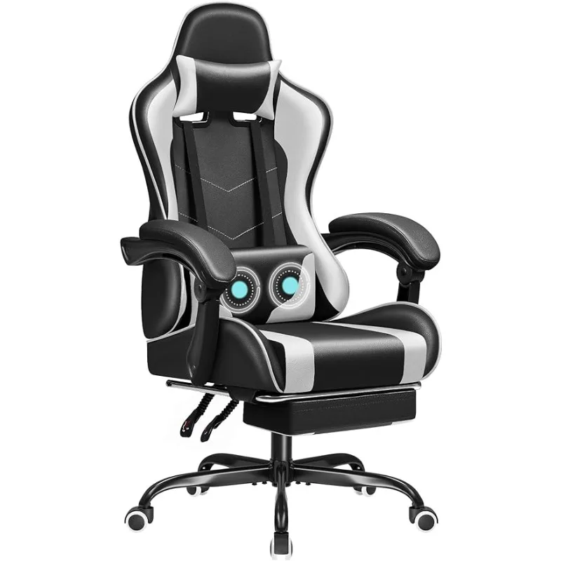 

JUMMICO Gaming Chair Ergonomic Computer Chair with Footrest and Massage Lumbar Support, Height Adjustable Video Gaming Chair