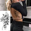 Sketch Flowers Sketch Tattoo Rose Blossoms Black and White Flowers Temporary Tattoos Sticker size: 3