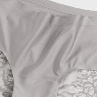TrowBridge 3 pièces/ensemble culottes pour femmes sous-vêtements en dentelle exquise Lingerie Sexy grande taille slips en Satin de soie douce caleçons doux et confortables 5