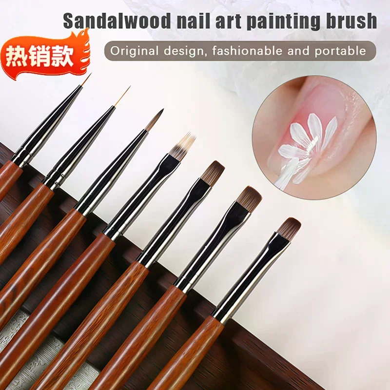 Pennello per pittura gel in legno per nail art per estensione punta gel Accessorio per costruttore acrilico Pennelli per nail art Pennello per unghie gel UV per manicure
