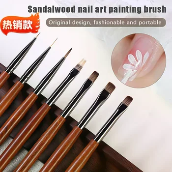 Pennello per pittura gel in legno per nail art per estensione punta gel Accessorio per costruttore acrilico Pennelli per nail art Pennello per unghie gel UV per manicure